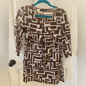 Women’s Brown 3/4 Length Sleeve La Blanca Top/Blouse Size S (EUC)